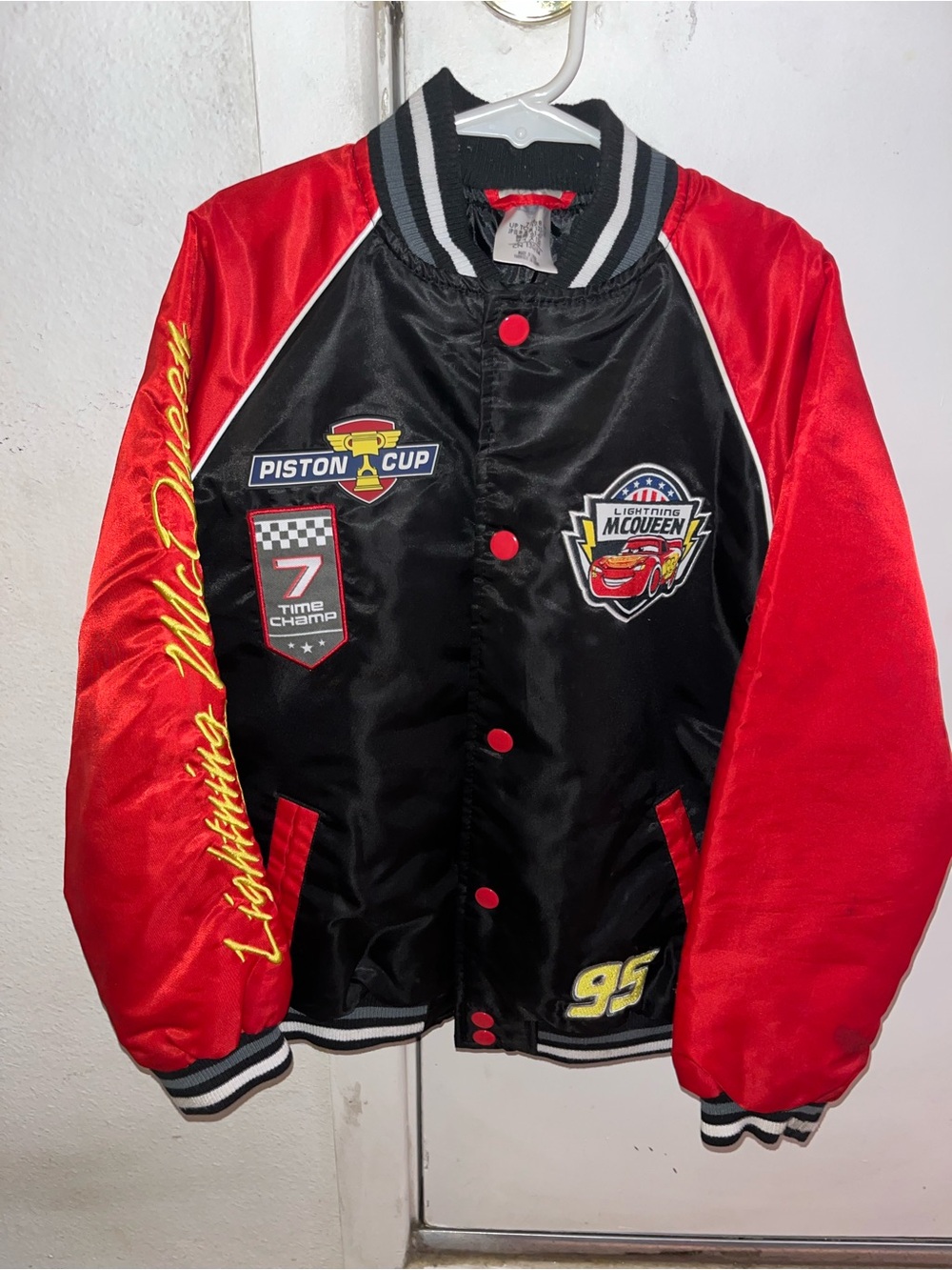 Disney Boys Cars Lightning McQueen Varsity Jacket Embroidered Racing